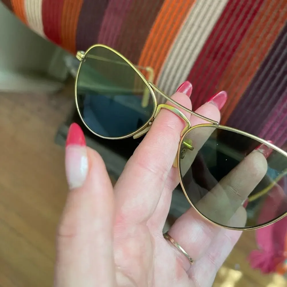 50s-60s Vintage Cat Eye Glasses w Gold Frames - Picture 7 of 9